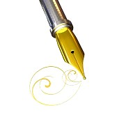 10340467-3d-illustration-of-a-gold-feather-for-a-pen-on-a-white-background